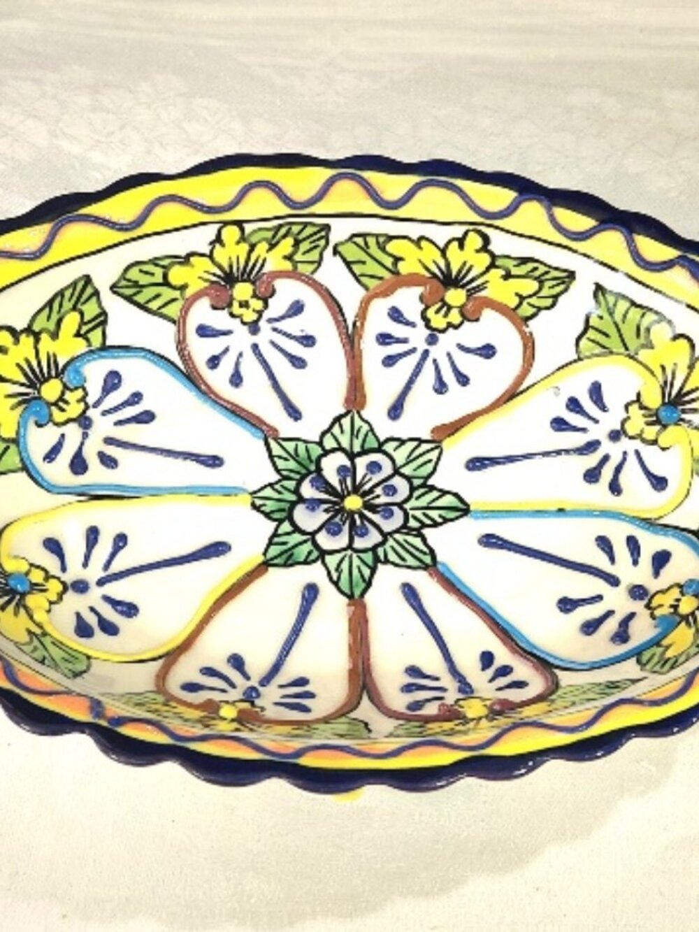 Colorful Handcrafted Pottery Bowl Alba Mexico